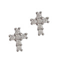 Clear CZ Cross earrings in 925 Sterling Silver
