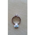 1.93ctw Oval CZ Halo design Ring in Silver- Size 8.5