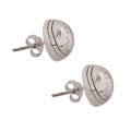 10mm Patterned Dome Earrings in 925 Sterling Silver