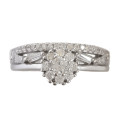 CZ Halo with half etenity in Silver- Size 7, 9