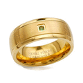 Green Garnet Gold Titanium Band- Size 7