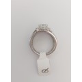 *CD DESIGNER JEWELRY* 2.2ct CZ Halo Broad Ring in Silver Size 8.25