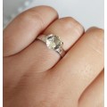 *CD DESIGNER JEWELRY* 2ct Citrine Solitaire Ring in Silver- Size 8.5