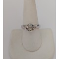 *CD DESIGNER JEWELRY* 2ct Citrine Solitaire Ring in Silver- Size 8.5