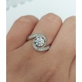 CD DESIGNER JEWELRY 1.09ctw CZ Ring in Silver - Size R