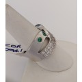 *CD DESIGNER JEWELRY* 1.30ctw Cr Emerald and CZ Ring- Size R