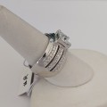 *CD DESIGNER JEWELRY* 1.6ct Princess CZ Ring in Silver- Size R