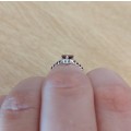 1.66ctw Pear Garnet Split band Ring in Silver- Size 6