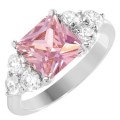 1.75ct Pink and Clear Ring Size 7