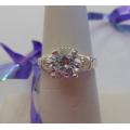 925 Sterling Silver 1.55ctw CZ Ring- Size 5.5