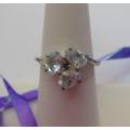 **925 Sterling Silver** 1.50ctw Aqua CZ Cocktail Ring- Size 6.5
