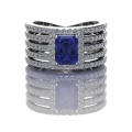 *CD DESIGNER JEWELRY*2.62ctw Tanzanite Cubic Zirconia Dress Ring in 925 Sterling Silver- Size R