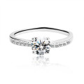 0.75 ct Solitaire ring in Silver- Size 8