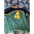 South Africa `A` player issue rugby jersey - Nike - Size XXXL - Nr 4 on back (sleeves cut)