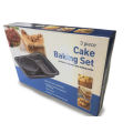 Set of 3 Cake Baking Dishes Round, Rectangular and Loaf shape