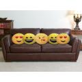 34.5cm Emoji Expressions Round Yellow Bed Throw Pillows Plush Sofa Car Cushion Gift