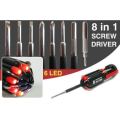 8 IN 1 MULTI-SCREWDRIVER SET WITH LED TORCH