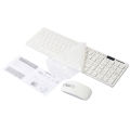 Optical Wireless Ultra Thin White Keyboard with Cover and Mouse USB Receiver Kit for PC