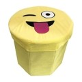 NEW Emoji Storage Box Toys Books Clothes Choose from Round or Square