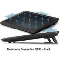 Notebook Cooler Pad Black Super Silent for 12 to 17 Inches Stops Overheating