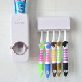 Automatic Toothpaste Dispenser with 5 Toothbrush Holder Wall Mounted Bathroom