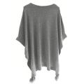 NEW Stylish Women's Pullover Poncho O-Neck Knitted Shimmer Shawl 3 Colors Available