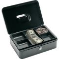 Medium Metal Cash Money Jewelry Box Security Lockable Home 20cm x 16cm x 9cm