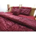 8 Piece Red Designer Comforter Set Polyester Queen Size