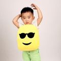 Yellow Plush  Emoji Round Backpack Travel Bag Toddler Kid Kindergarden