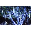 SET OF 8 LED METEOR SHOWER RAIN LIGHTS (50cm) -  WHITE