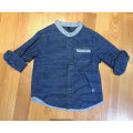Stile Benetton 100% Cotton Round Neck Navy Shirt - For 2 Years Boys(USED)