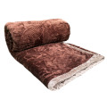 Super Soft 3 PLY HEAVY Quality Mink & Embossed Blanket - Chocolate Brown