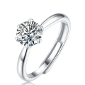 Elegantly enchanting 1carat Moissanite Diamond Solitaire on 925 Sterling Silver adjustable Ring