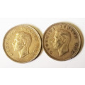 2 x 1950 Crowns (5 shillings)