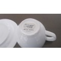 Noritake Arctic White - Set of 6 Tea Cups & Saucers - LIKE NEW