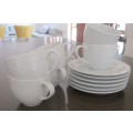 Noritake Arctic White - Set of 6 Tea Cups & Saucers - LIKE NEW
