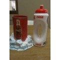 Plastic Coca Cola Straw Holder PLUS Plastic Coke Water Bottle - Saddles