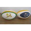 2 x Mini Souvenir Rugby Balls - Springboks and Cats
