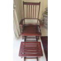 Wooden Adjustable Rocking Chair and Foot Stool and Cushions