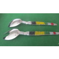 Beaded Salad Servers - South African Flag