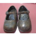 Vintage Bronzed Child`s Shoes