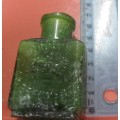 6 Small Vintage Glass Bottles - Bovril, Crown Perfumery, Heynes Mathew Ltd etc