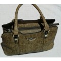 SPECAIL NICE HAND LEATHER HANDBAG  COLOUR BROWN AND BLACK