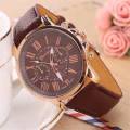 1 piece  eyes women  watches  rose gold plated leather quartz wristwatch clock