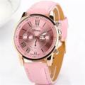 1 piece  eyes women  watches  rose gold plated leather quartz wristwatch clock