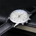 1 pcs fashion watch  men leather strap simulation  three eyes dial luminous outdoor  quartz watch.