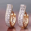 2 Pieces/Set Earrings Jewelry Women Elegant Rose Gold Color Stainless Steel