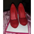 Shoes Red Suede Heels