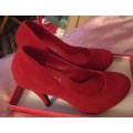 Shoes Red Suede Heels