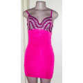 Pink elegant sequins bodycon dress